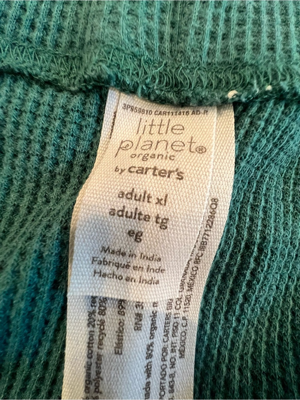 💚🌲Organic Thermal Pajama Set with Tree Print - Picture 4 of 10